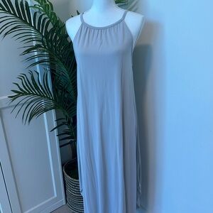 Double Zero Elegant Gray Sleeveless Dress